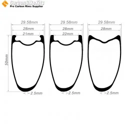 [ULTRALIGHT] 700C 50x28mm  Asymetric Carbon Tubeless Hooked/Hookless / Tubular Road Bike Rim